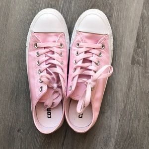 Pink Satin Low-top Converse